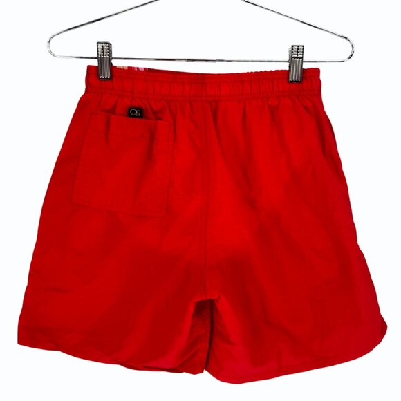 VTG 90s OP Ocean Pacific Swim Shorts Trunks Mens M Red Plaid Elastic Waist Liner - Picture 6 of 12